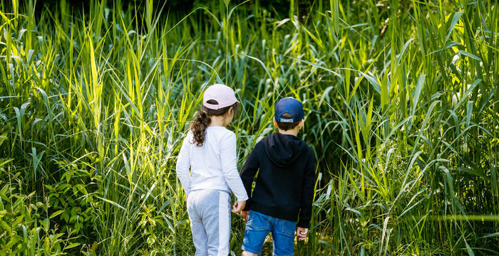 enfants dans le marais -